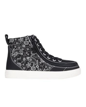 Billy Classic Lace High Tops Black Paisley Shoes