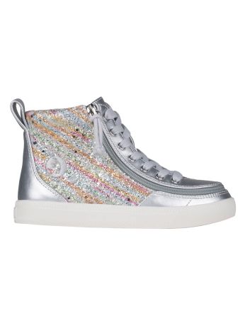 Billy Silver Rainbow Classic Lace High Tops Shoes