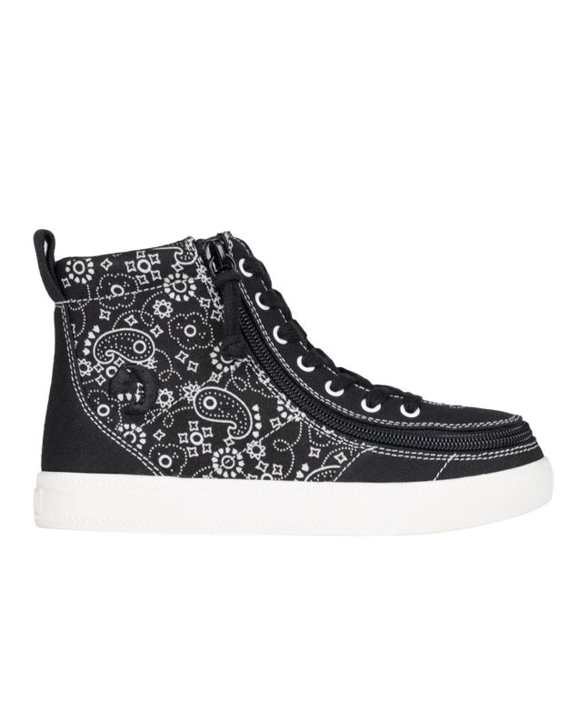 Billy Classic Lace High Tops Black Paisley Shoes