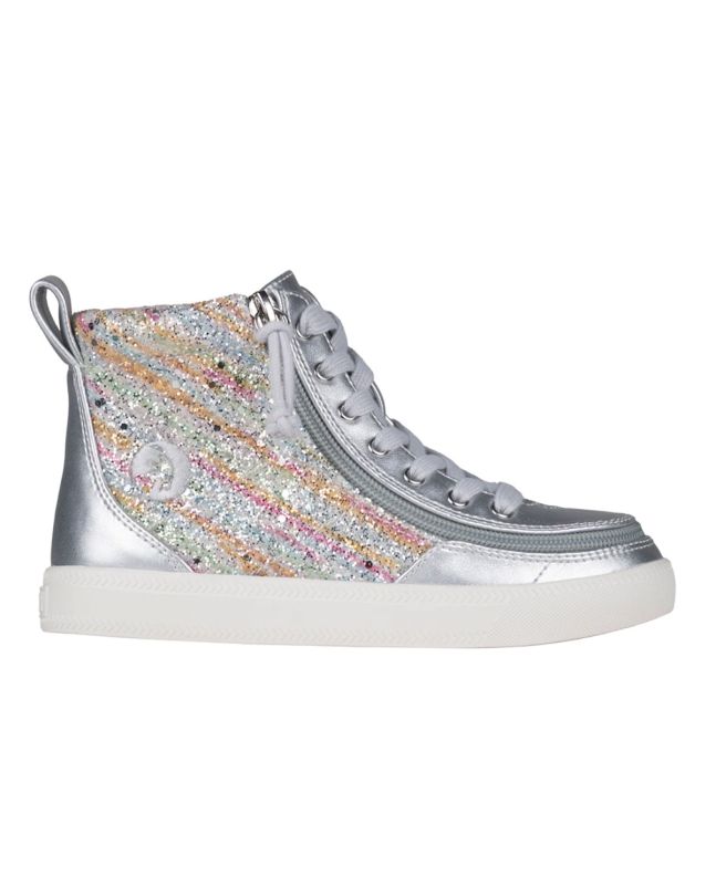 Billy Silver Rainbow Classic Lace High Tops Shoes